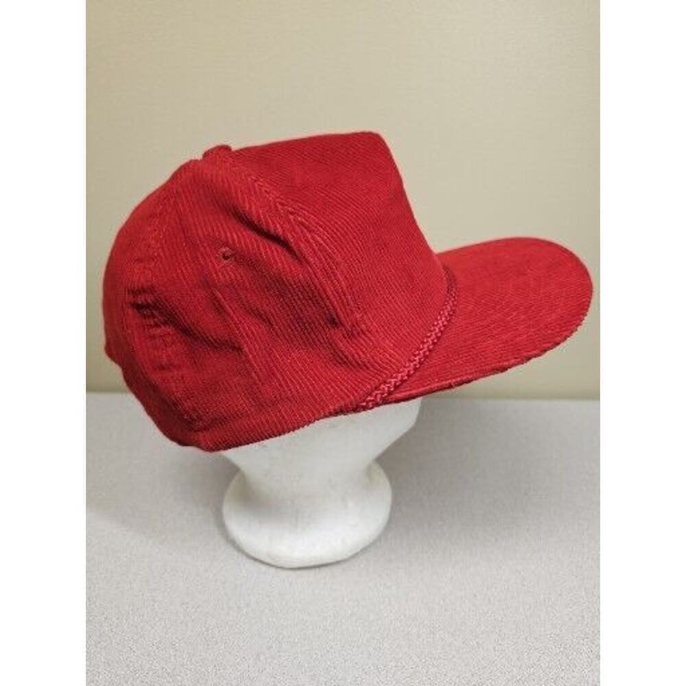 GRACO Manufacturing Red Corduroy Snapback Trucker Hat Vintage 90s - Picture 4 of 11